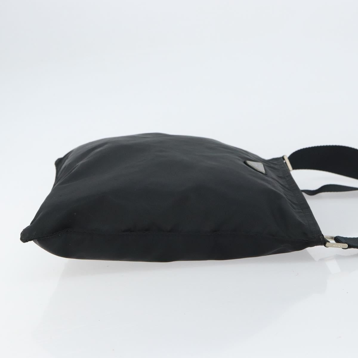 Prada Flat Messenger Bag Tessuto, BLACK, NYLON, Shoulder bag