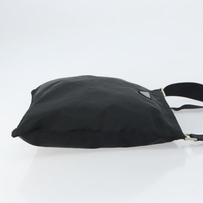 Prada Flat Messenger Bag Tessuto, BLACK, NYLON, Shoulder bag