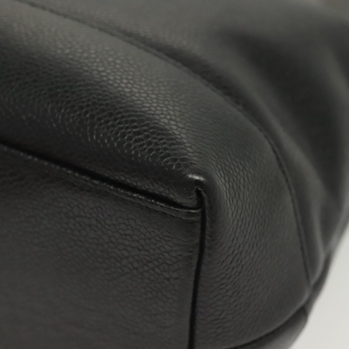 Chanel Vintage CC Logo Chain Tote Caviar, BLACK, LEATHER, Tote bag