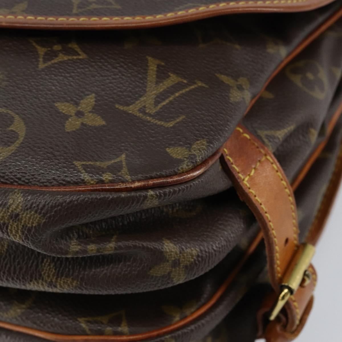 Louis Vuitton Saumur Handbag Monogram Canvas, BROWN, CANVAS, Shoulder bag