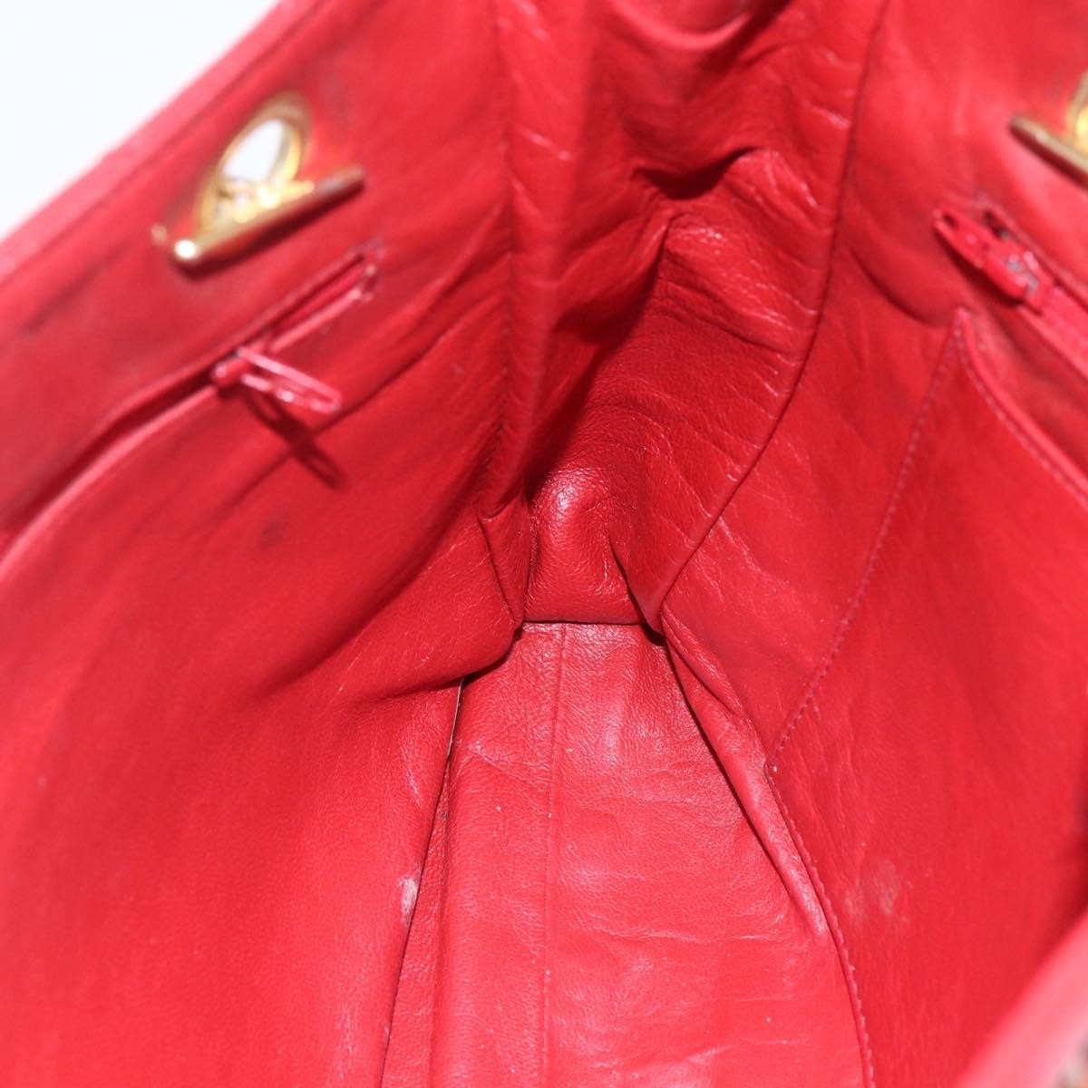 Chanel Vintage Shopping Tote Quilted Lambskin, RED, LEATHER, Tote bag