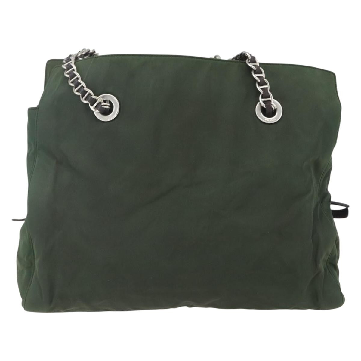 Prada Re-Edition 1995 Chain Tote Quilted Re-Nylon, Khaki, Nylon, Shoulder Bag