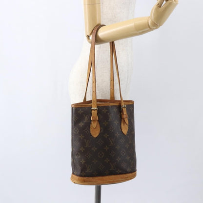 Louis Vuitton Petit Bucket Bag Monogram Canvas, BROWN, CANVAS, Shoulder bag