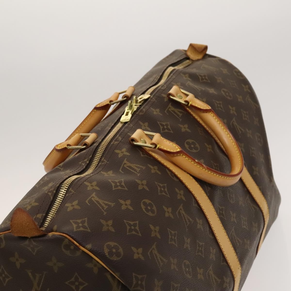 Louis Vuitton Keepall Bag Monogram Canvas, BROWN, CANVAS, Travel bag