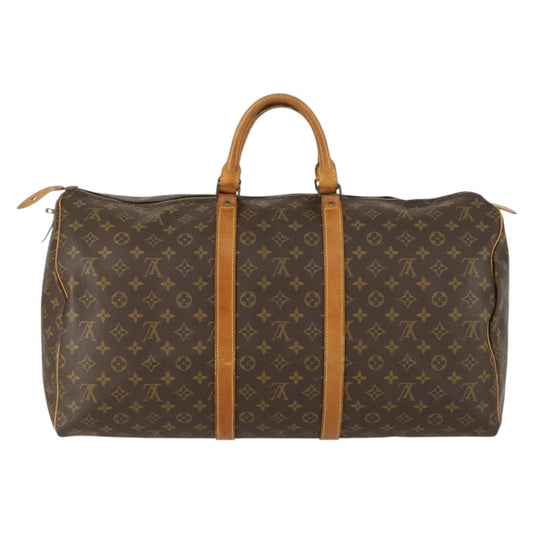 Louis Vuitton Keepall Bag Monogram Canvas, BROWN, CANVAS, Travel bag