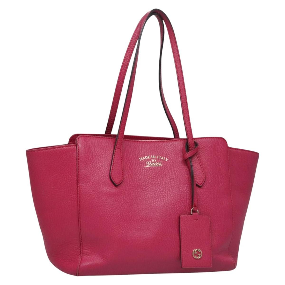 Gucci Swing Tote Leather, PINK, LEATHER, Tote bag