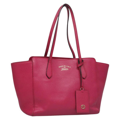 Gucci Swing Tote Leather, PINK, LEATHER, Tote bag