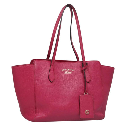 Gucci Swing Tote Leather, PINK, LEATHER, Tote bag