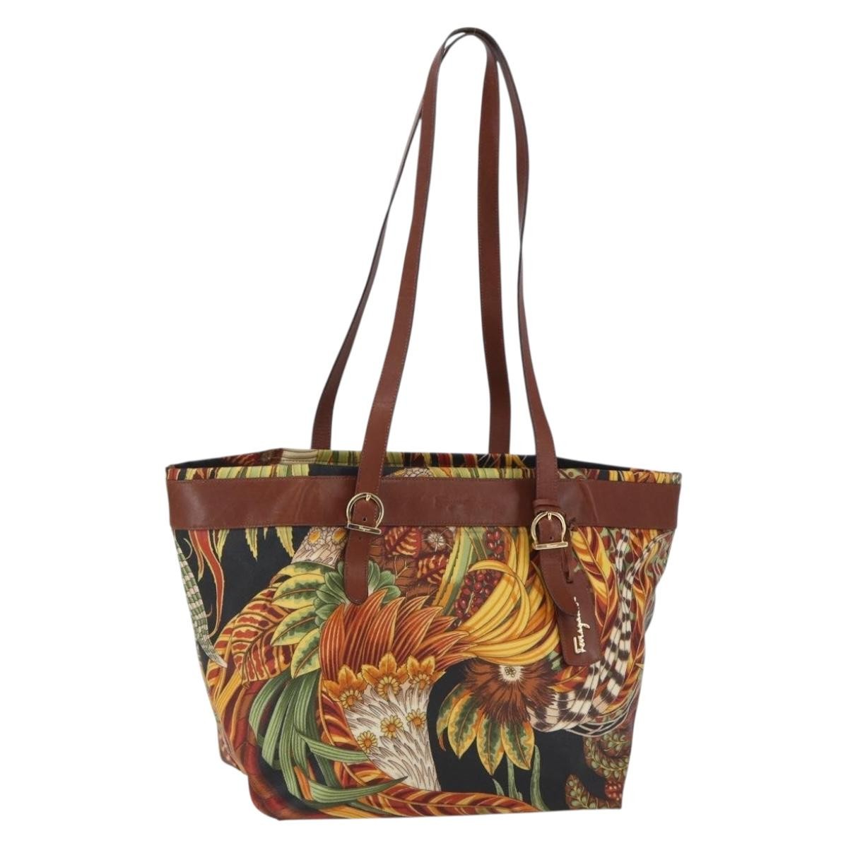 Salvatore Ferragamo Flower tote Canvas, MULTICOLOUR, PVC, Tote bag