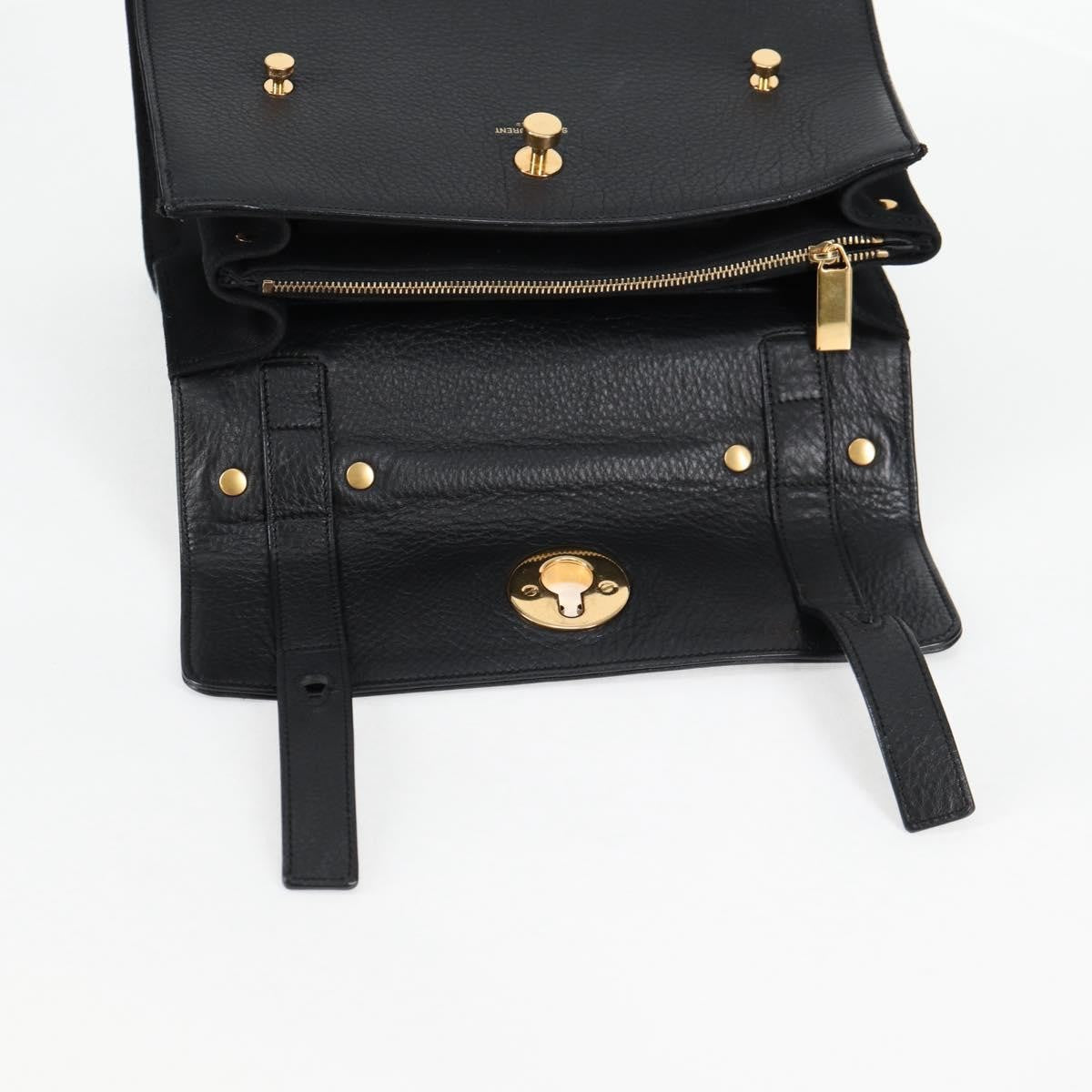 Saint Laurent Muse Two Bag Leather, BLACK, LEATHER, Handbag