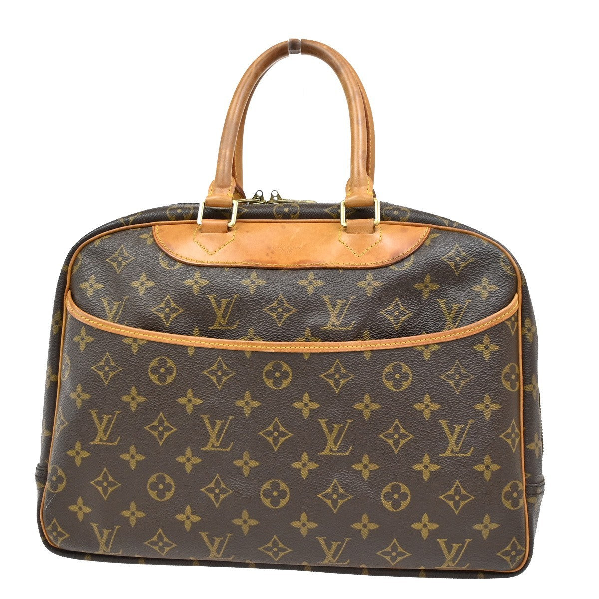 Louis Vuitton Deauville Handbag Monogram Canvas, BROWN, CANVAS, Handbag