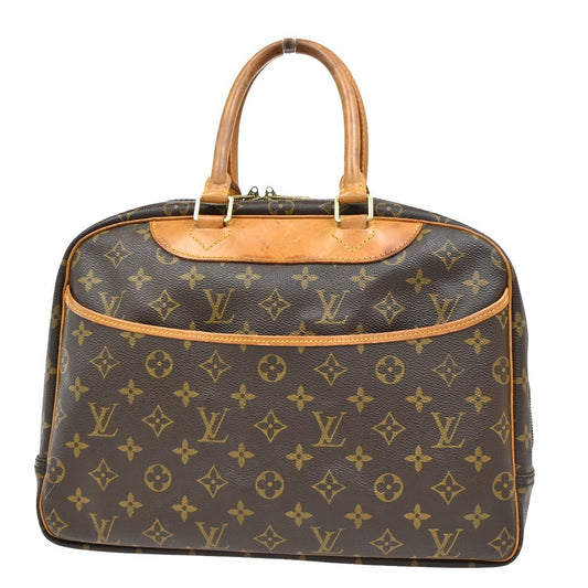 Louis Vuitton Deauville Handbag Monogram Canvas, BROWN, CANVAS, Handbag