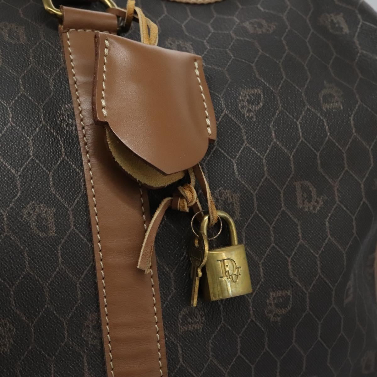 Christian Dior Vintage Honeycomb Boston bag Canvas and Leather, BLACK, PVC, Travel bag