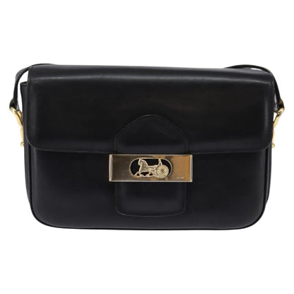 Celine Horse Carriage Shoulder bag Leather, BLACK, LEATHER, Shoulder bag