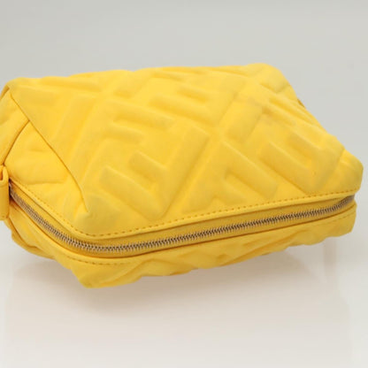 Fendi Vintage Toiletry Pouch Nylon, YELLOW, NYLON, Clutche & pouche