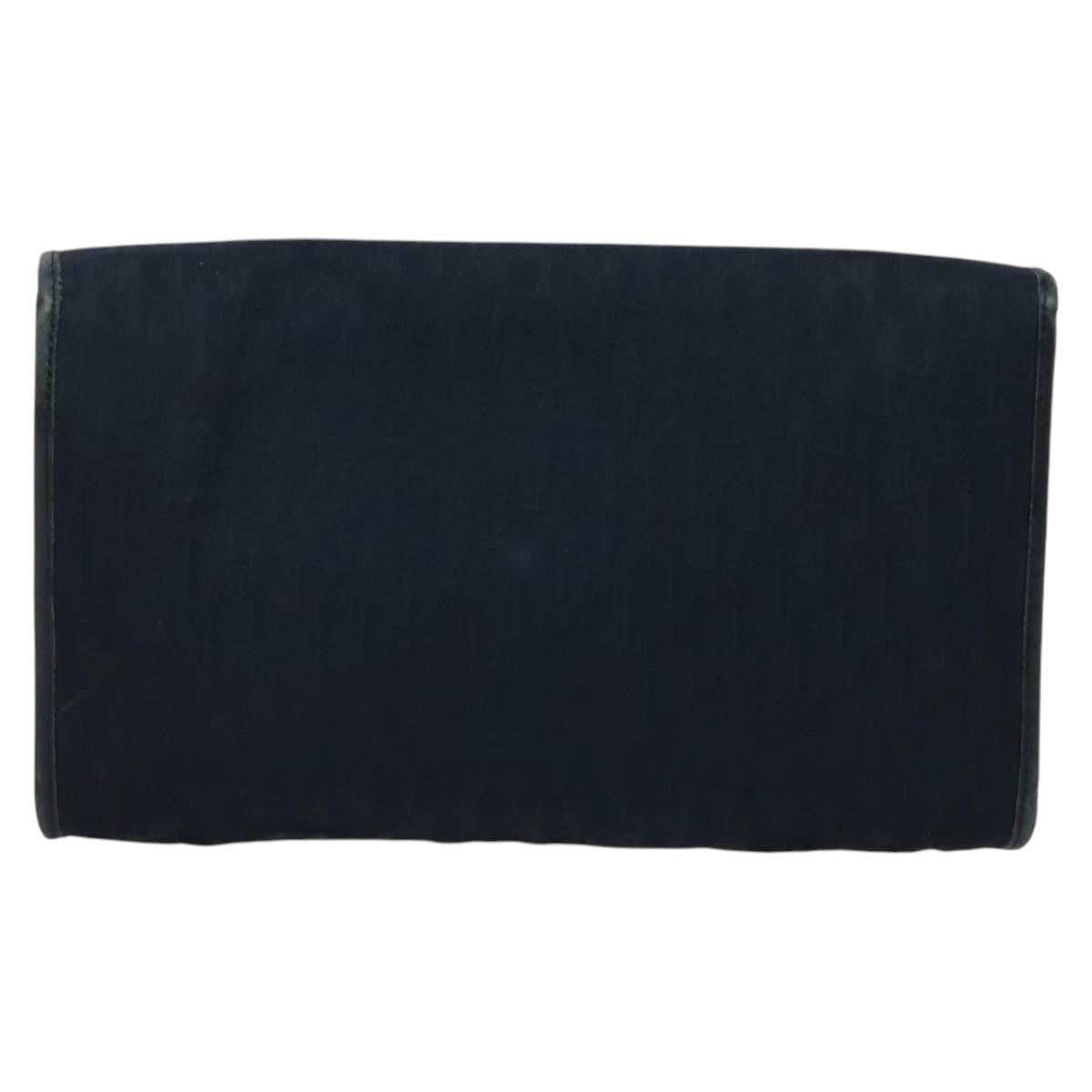 Christian Dior Vintage Chain Flap Shoulder Bag Diorissimo Canvas, NAVY, CANVAS, Shoulder bag