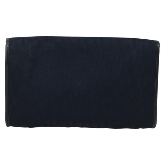 Christian Dior Vintage Chain Flap Shoulder Bag Diorissimo Canvas, NAVY, CANVAS, Shoulder bag