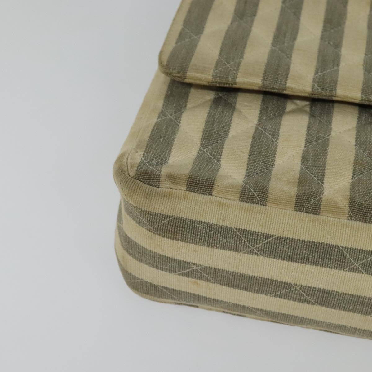 Chanel Vintage Classic Double Flap Bag Quilted Denim, GRAY, CANVAS, Handbag