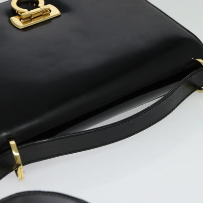 Salvatore Ferragamo Gancini Shoulder Bag Patent Leather, BLACK, PATENT_LEATHER, Shoulder bag