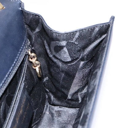 Salvatore Ferragamo Gancini Shoulder Bag Leather, NAVY, LEATHER, Shoulder bag