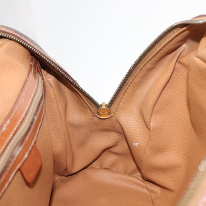 Celine Vintage Macadam Handbag Canvas and Leather, BROWN, CANVAS, Handbag