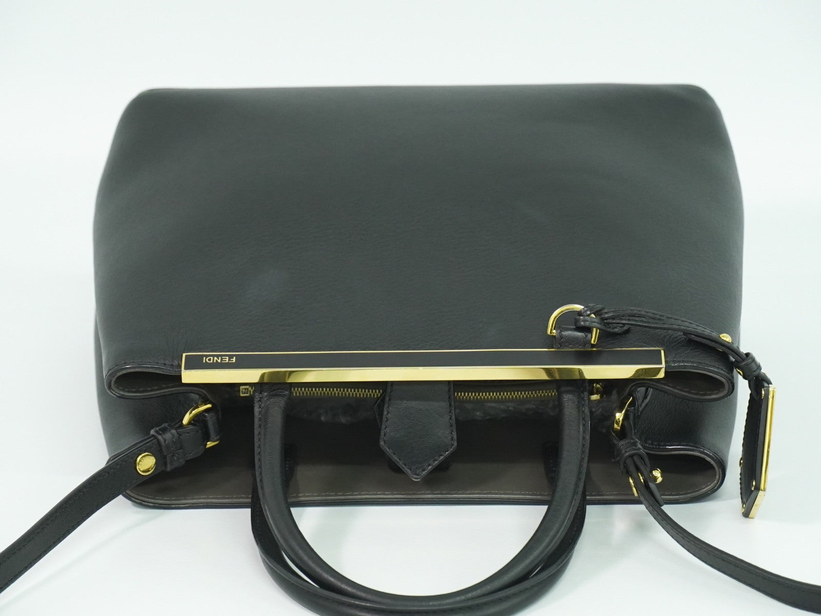 Fendi 2Jours Bag Leather, BLACK, LEATHER, Handbag