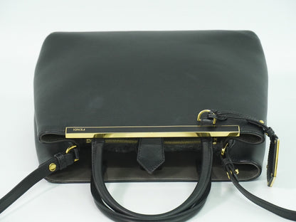 Fendi 2Jours Bag Leather, BLACK, LEATHER, Handbag