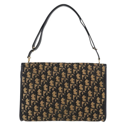 Christian Dior Vintage Trotter Shoulder Bag Canvas, NAVY, CANVAS, Shoulder bag