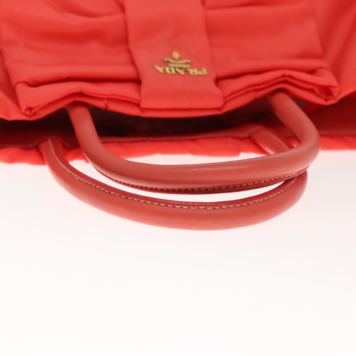 Prada Bow Tote Tessuto, ORANGE, NYLON, Handbag