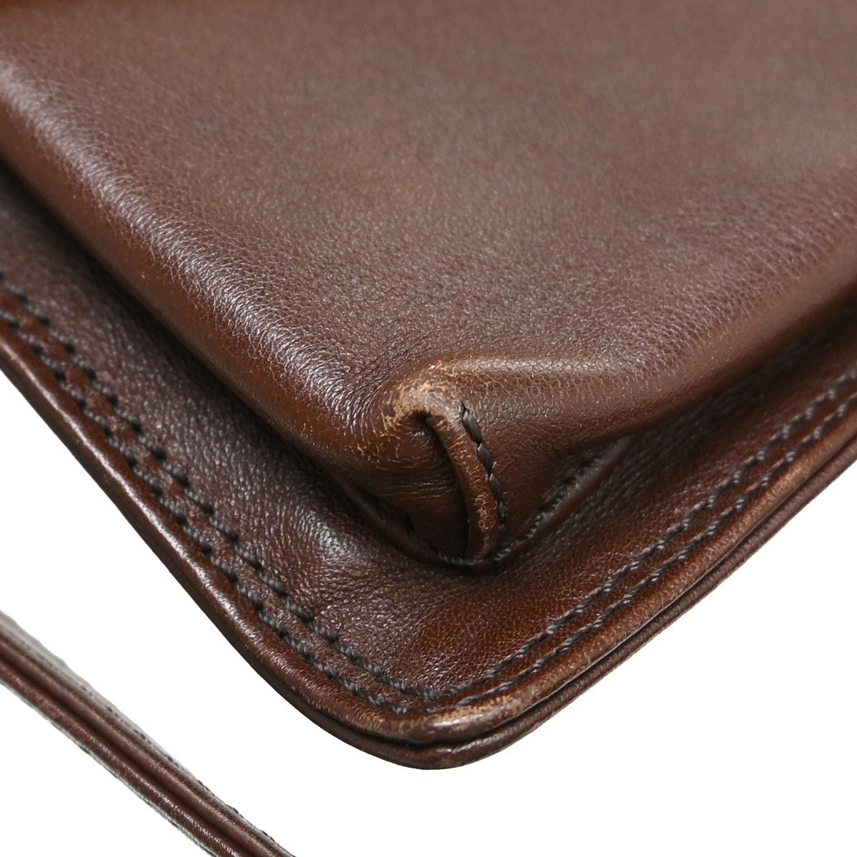 Chanel Vintage Front Pocket Waist Bag Leather, Brown, Leather, Clutch