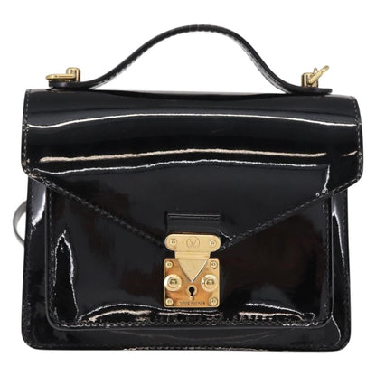 Louis Vuitton Monceau Handbag Vernis, BLACK, PATENT_LEATHER, Handbag