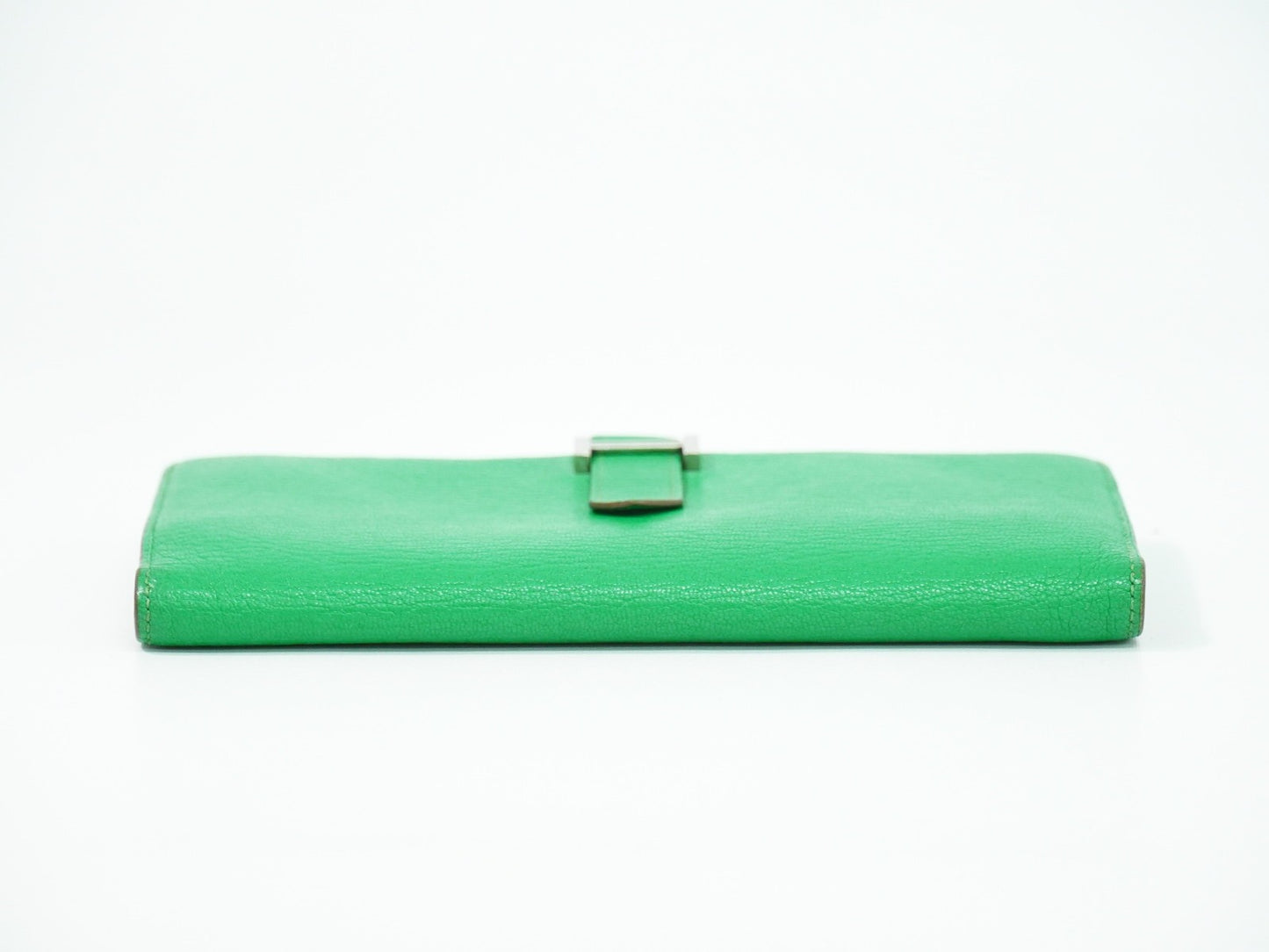 Hermes Bearn Wallet Chevre Mysore, GREEN, LEATHER, Wallets