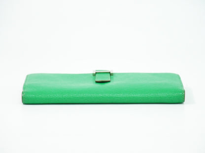 Hermes Bearn Wallet Chevre Mysore, GREEN, LEATHER, Wallets