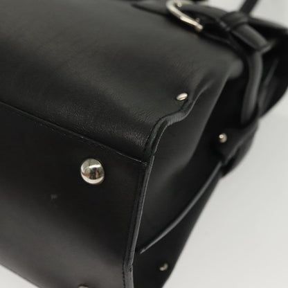 Salvatore Ferragamo Virna Satchel Leather, BLACK, LEATHER, Handbag