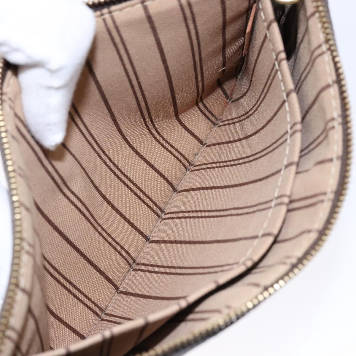 Louis Vuitton Neverfull Pochette Monogram Canvas, BROWN, CANVAS, Tote bag