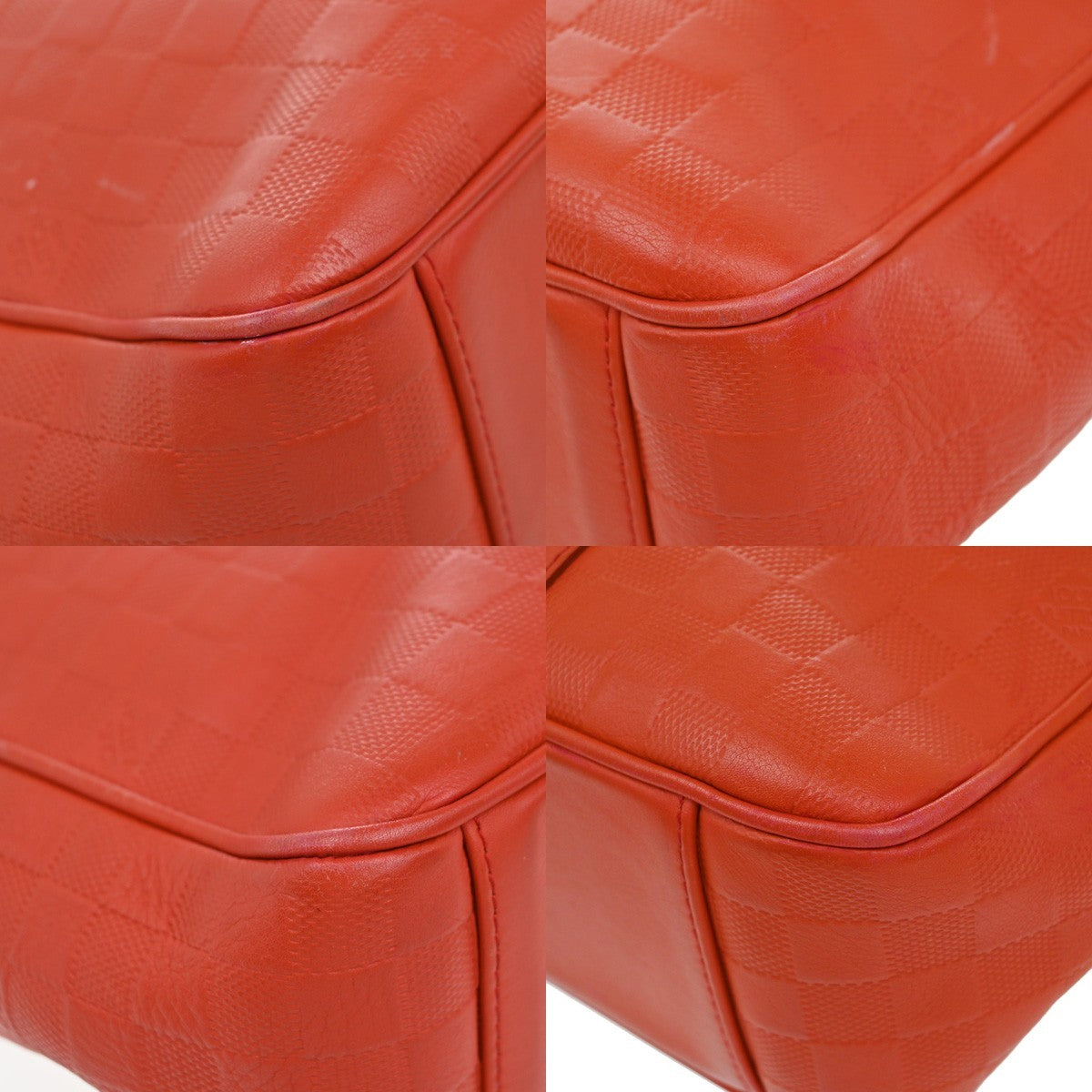 Louis Vuitton Tadao Handbag Damier Infini Leather, Red, Leather, Handbag