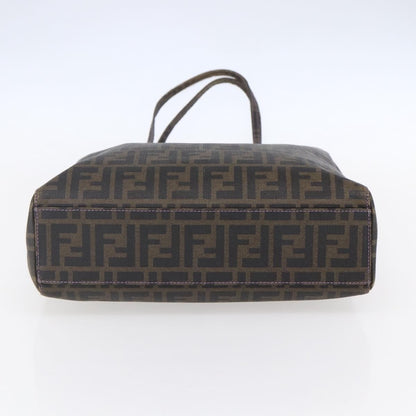 Fendi Compartment Shopping Tote Zucca Coated Canvas, BLACK, PVC, Tote bag