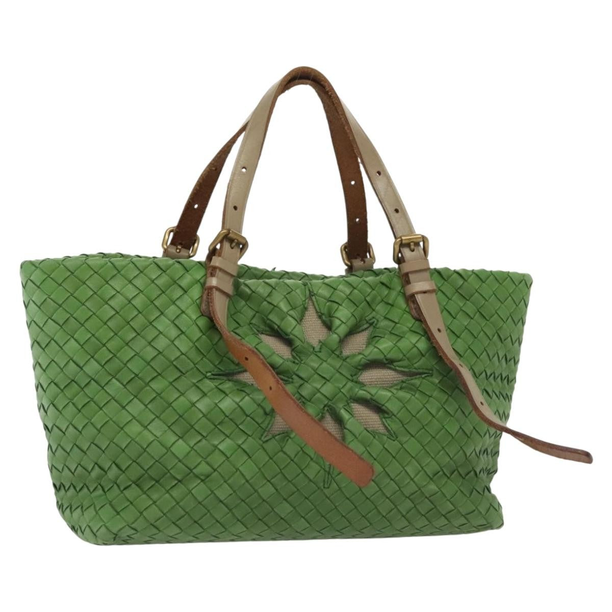 Bottega Veneta Intrecciato Leather, GREEN, LEATHER, Handbag