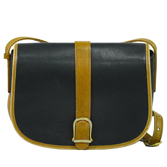 Celine Vintage Shoulder Bag Leather, BLACK, LEATHER, Shoulder bag