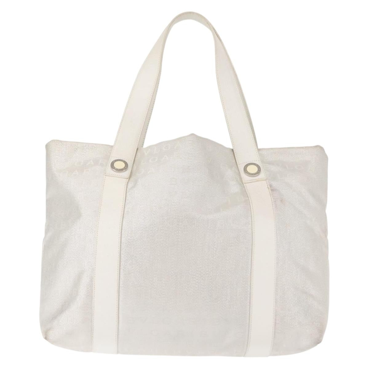 Bvlgari Logomania Tote bag Canvas, SILVER, CANVAS, Tote bag