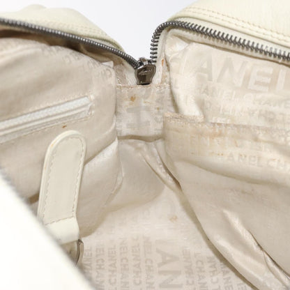 Chanel Chocolate Bar CC Bowler Bag Caviar skin, WHITE, LEATHER, Handbag