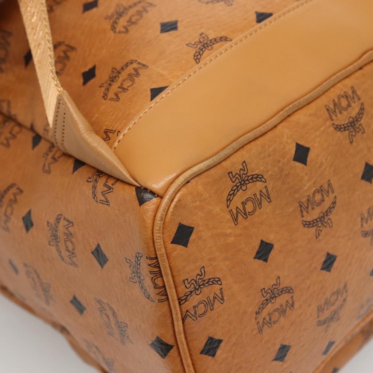 MCM Vicetos Logo PVC Cuir, BROWN, CANVAS, Backpack