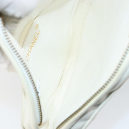 Chanel Vintage Diamond Tassel Crossbody Quilted Lambskin, WHITE, LEATHER, Clutche & pouche