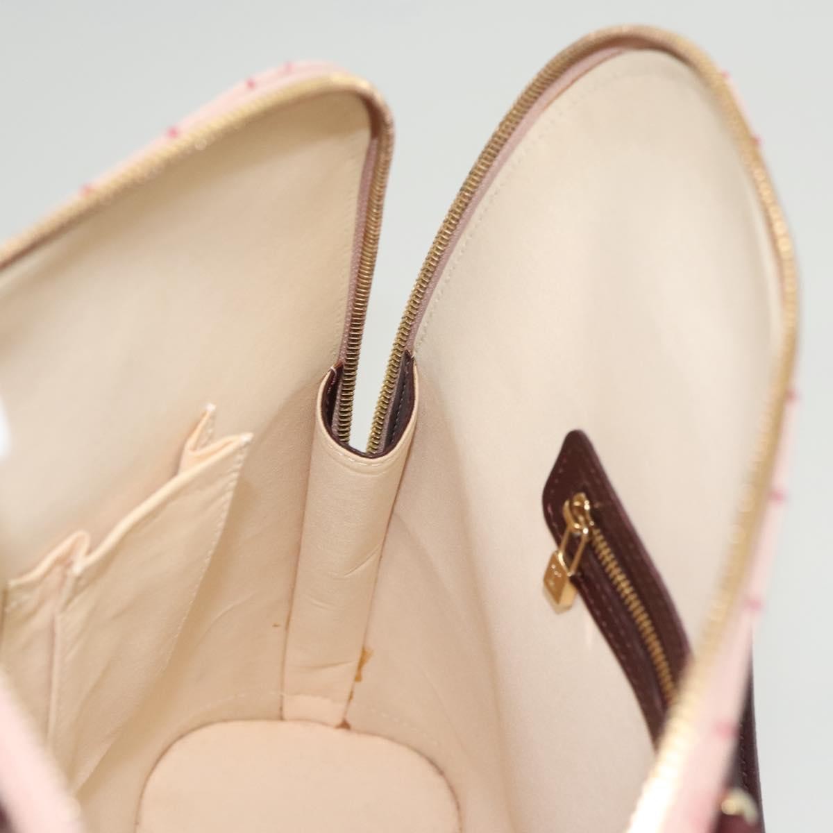 Louis Vuitton Alma Handbag Mini Lin, RED, CANVAS, Handbag