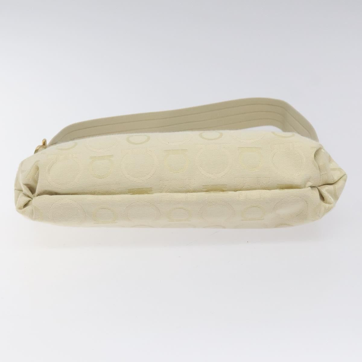 Salvatore Ferragamo Gancini Shoulder Bag Canvas, BEIGE, CANVAS, Shoulder bag