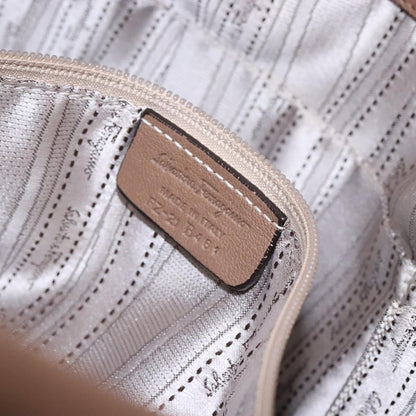 Salvatore Ferragamo Vintage Handbag Leather, BROWN, LEATHER, Handbag