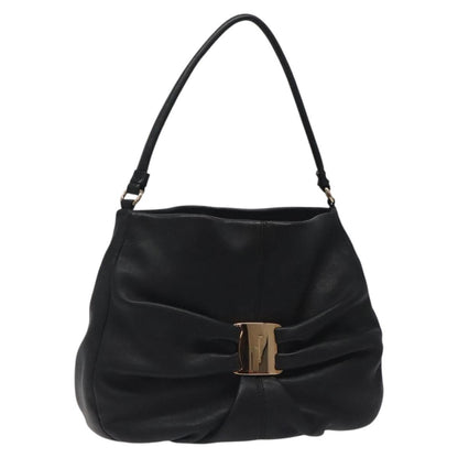 Salvatore Ferragamo Miss Vara Giusy Hobo Leather, BLACK, LEATHER, Shoulder bag