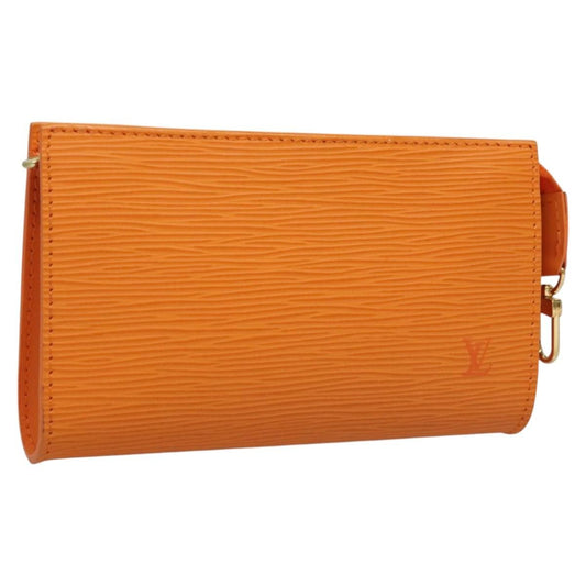 Louis Vuitton Pochette Accessoires Epi Leather, ORANGE, LEATHER, Clutche & pouche