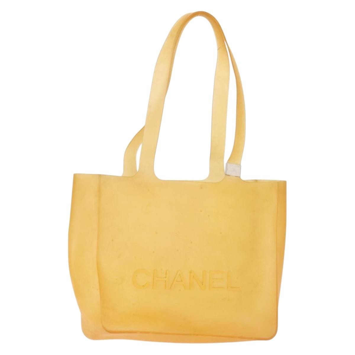 Chanel Jelly Tote Rubber, YELLOW, RUBBER, Tote bag