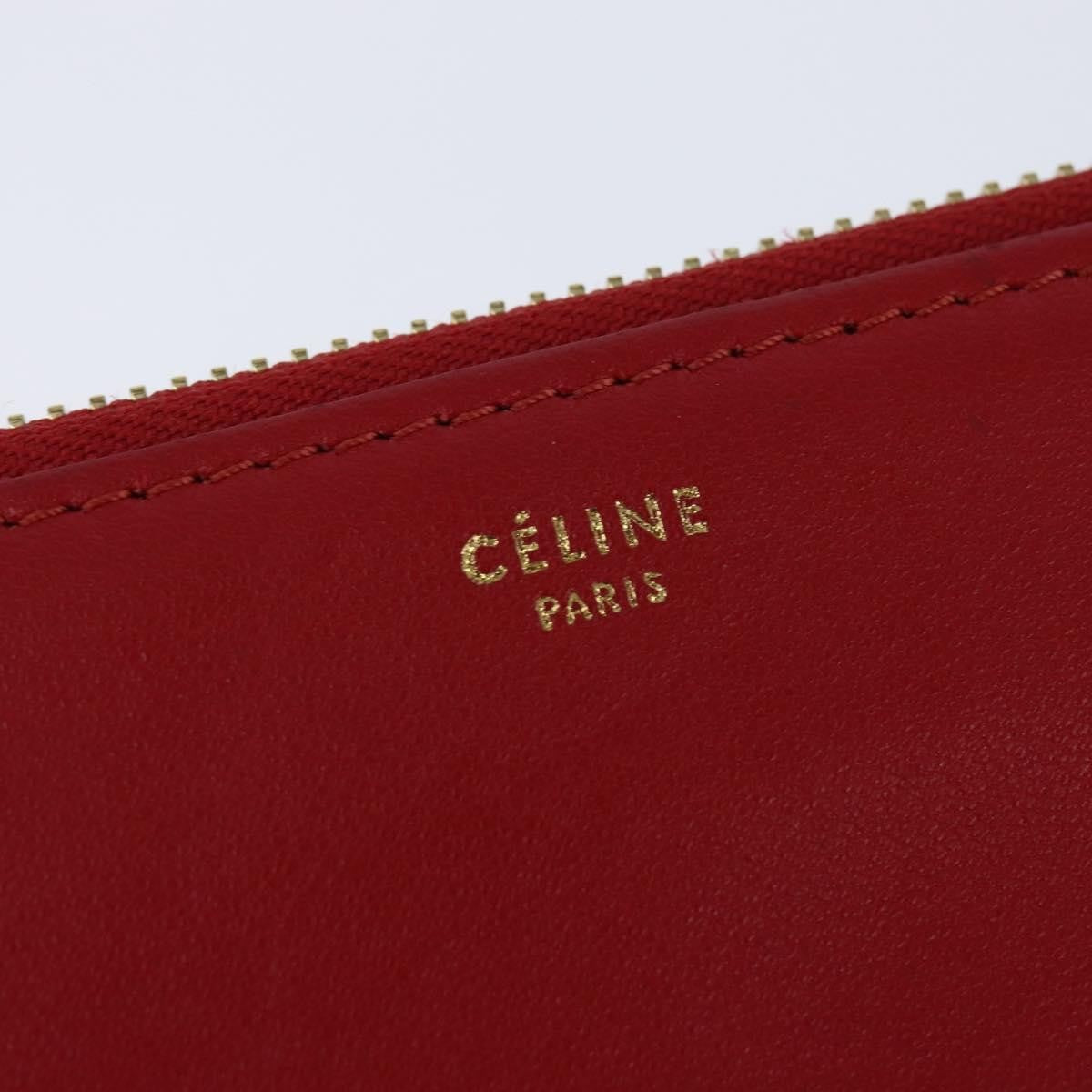 Celine Trio Crossbody Bag Leather, RED, LEATHER, Shoulder bag